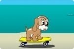En rollers avec le chien En rollers avec le chien
